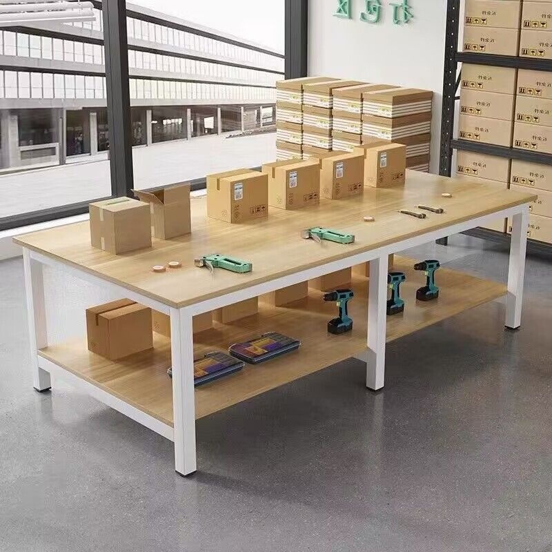 Factory workbench, large table, cutting table, warehouse express packing table, workshop clothing packaging operation table, office desk Factory workbench, large table, cutting table, warehouse express packing table, workshop clothing packaging operation table, office desk