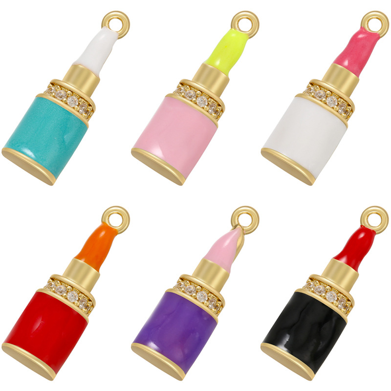 Color Drip Lipstick Shape Pendant Diy Jewelry Accessories display picture 1