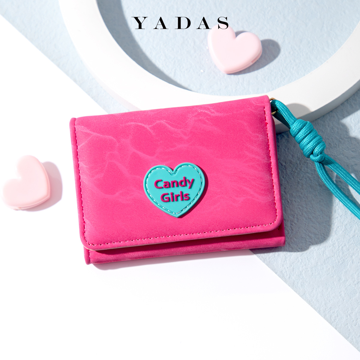 Cartera de cuerda ~ coreana INS amor caramelo billetera de mujer simple corta billetera de mujer al por mayor 30% descuento estudiantes