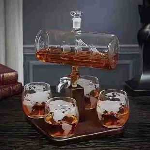 Sailing Barrel Shaped Decanter Amazon Products Whiskey Vodka Wine Dispencer with Switch