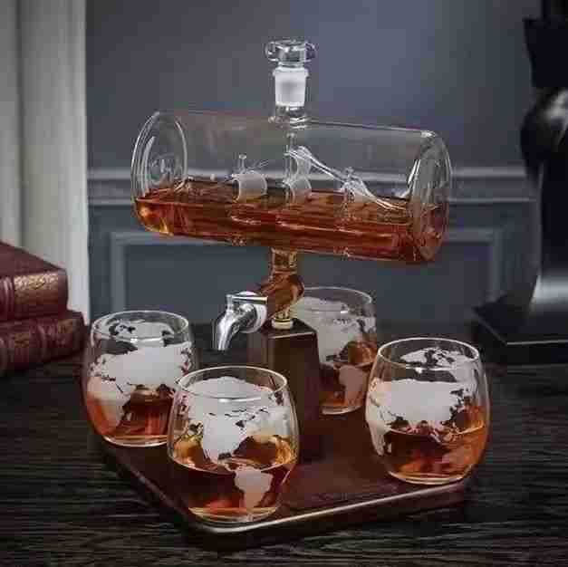 Barril de vino velero decantador de forma especial producto Amazonas whisky vodka separador de vino con interruptor