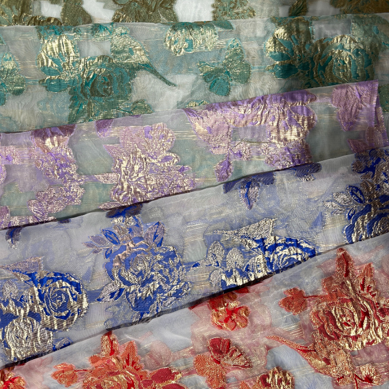 25 nuevo después de la tela de proceso de poliéster toda la tela jacquard vestido de moda de mujer