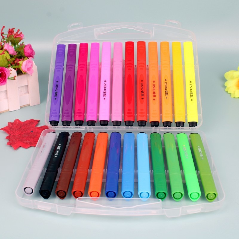 Rotuladores Triangulares de Colores Morados, Rotuladores de Dibujo Artístico para Estudiantes, Juego de Rotuladores Multicolor de 12/18 Colores, Juego de Rotuladores de Gran Capacidad de 36 Colores