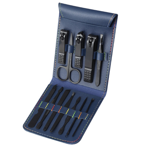 Factory Direct Supply Foldable 16-Piece Set Nail Cutter Nail Scissors Nail Care Tools Portable Nail Clipper Set
