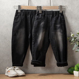 2025 New Fashion Small and Medium-sized Children's Pants Boys' Spring and Autumn Jeans Trendy Handsome Fashionable Girls' Trousers