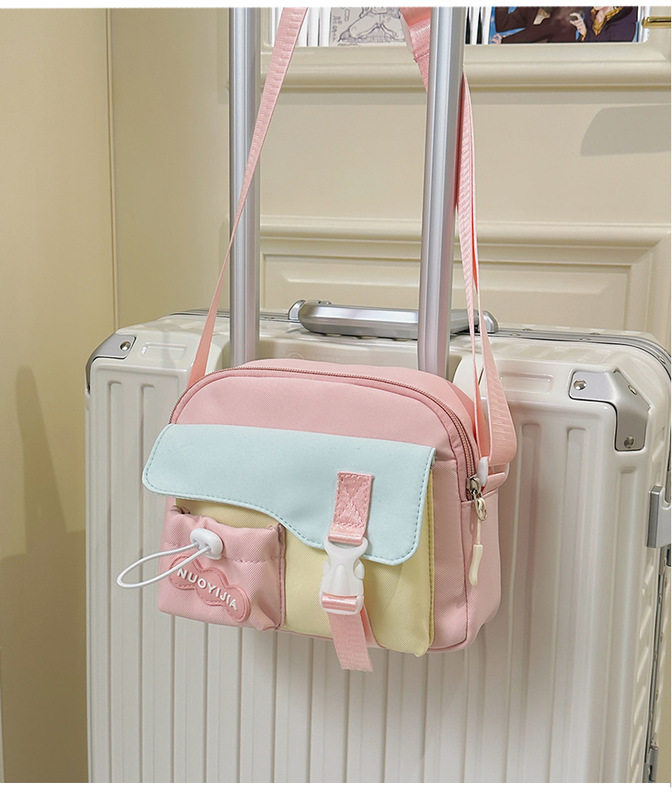 日本のかわいい小さなバッグ女の子クロスボディ小学生ショルダーバッグ甘い学生キャンディーカラー携帯電話大学生|undefined