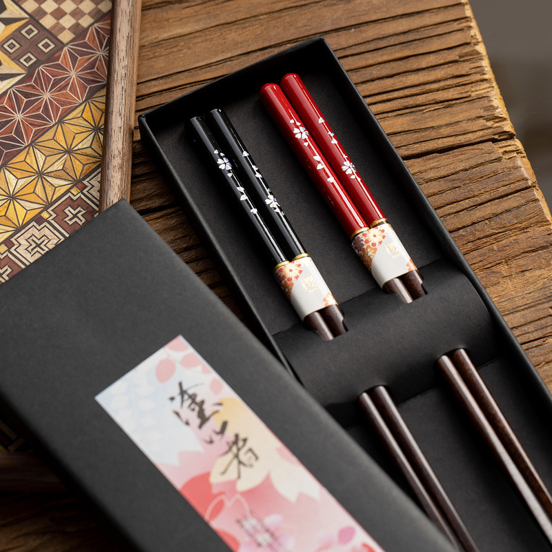 Japanese Imported Tanaka Wakasa Exquisite Cherry Blossom Solid Wood Chopsticks Couple Chopsticks Tableware Gift Box Japanese-Style Non-Slip Chopsticks Japanese Imported Tanaka Wakasa Exquisite Cherry Blossom Solid Wood Chopsticks Couple Chopsticks Tableware Gift Box Japanese-Style Non-Slip Chopsticks