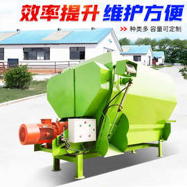 牛羊草料青储预混机图片32立方三轴拌草机规格 养殖场用TMR搅拌机