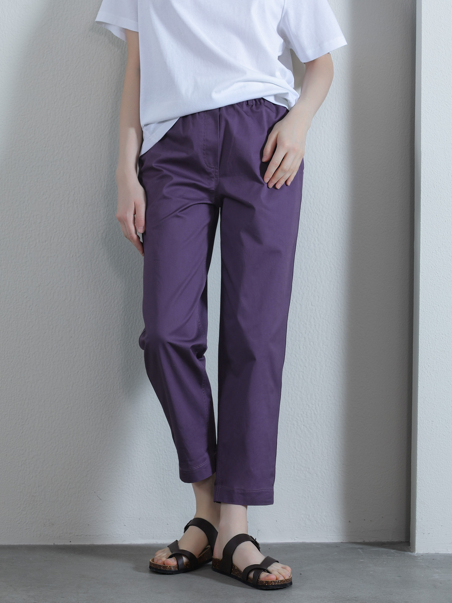 Autumn cotton retro solid trousers