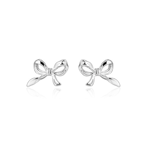 Bow tie earrings for women  trendy simple cold style internet celebrity niche design hollow earrings