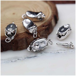 Sterling silver ingot buckle pearl necklace buckle DIY handmade accessories jewelry buckle pea buckle stick buckle