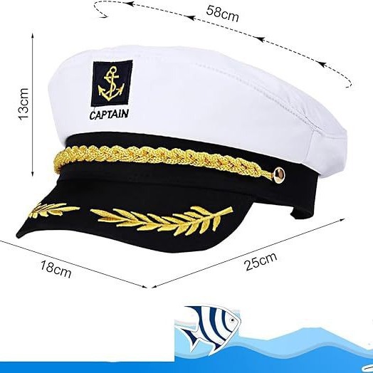 Halloween baile de máscaras capitán marino traje sombrero marino bufandas sombrero capitán gafas de sol sombrero capitán