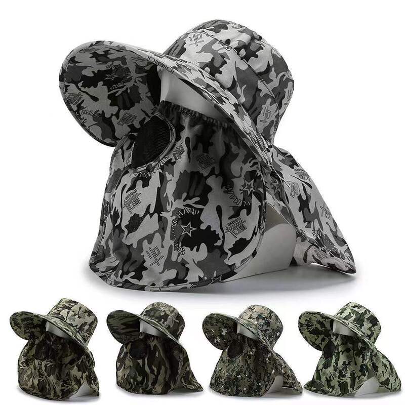 Camouflage sunscreen hat men's spring and summer fishing sun hat outdoor hiking climbing tea photography photography face shawl hat Camouflage sunscreen hat men's spring and summer fishing sun hat outdoor hiking climbing tea photography photography face shawl hat