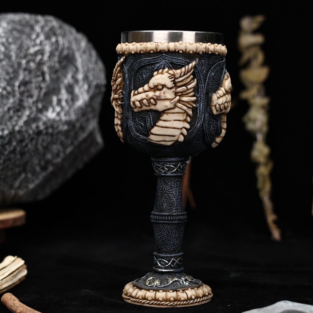 Nuevo antiguo fósil de dragón transfronterizo taza de vino de acero inoxidable taza de cóctel regalos creativos regalos creativos