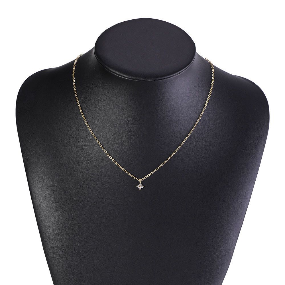 Simple geometric diamond short necklace wholesale