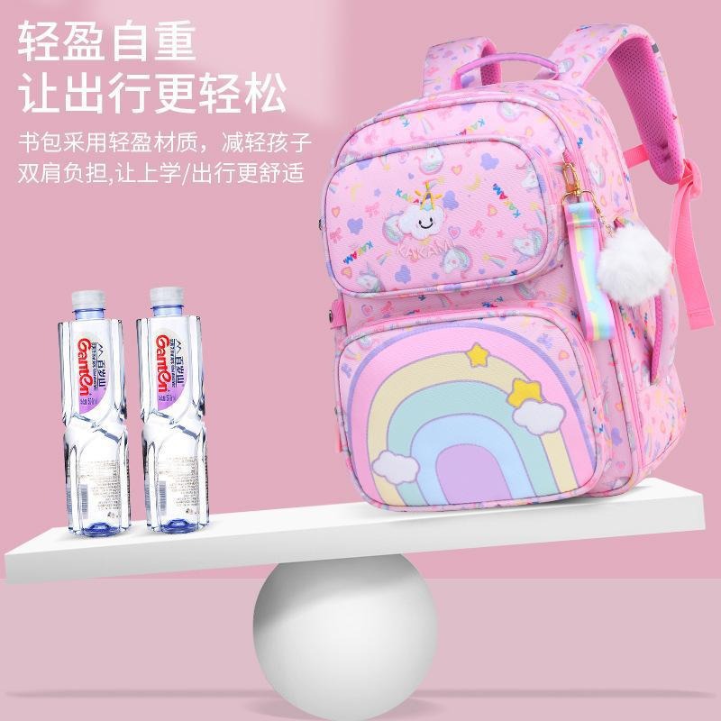 Nuevo arco iris bolsas escolares de niños animados lindos 1 - 6 grados mochila de carga de gran capacidad