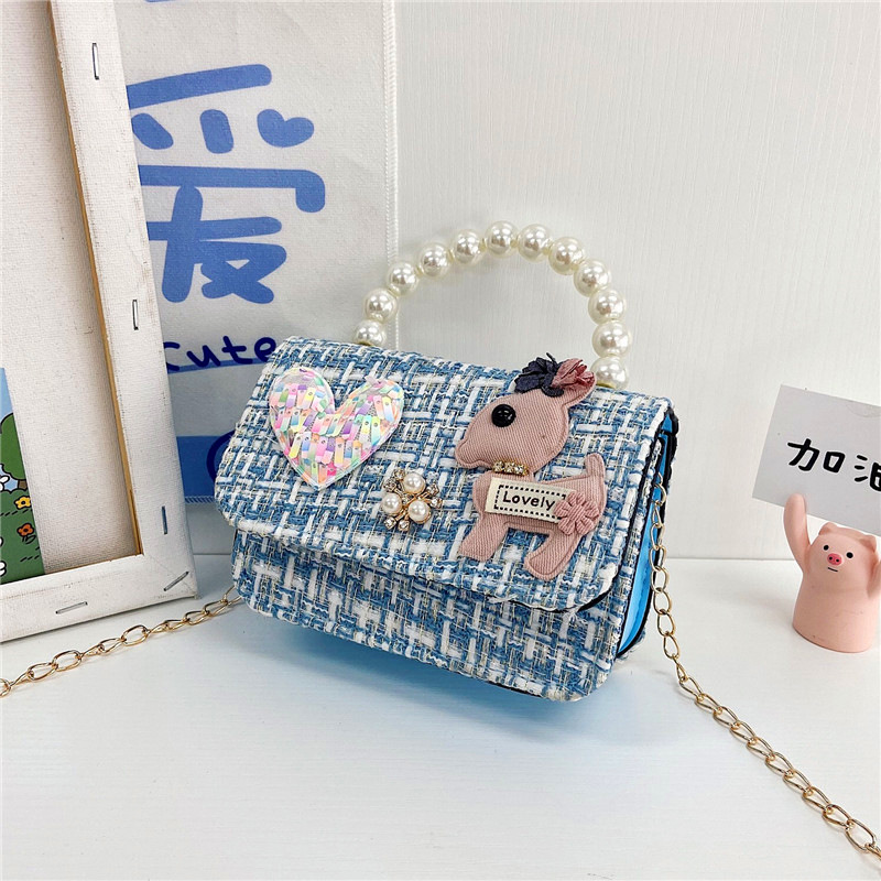 Bolso para niños 2021 nueva niña linda bolsa de mensajero moda princesa perla bolso cadena bolsa de hombro