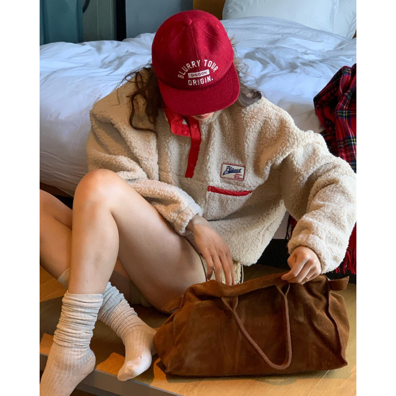 现~chic加厚百搭羊羔毛卫衣加颜色