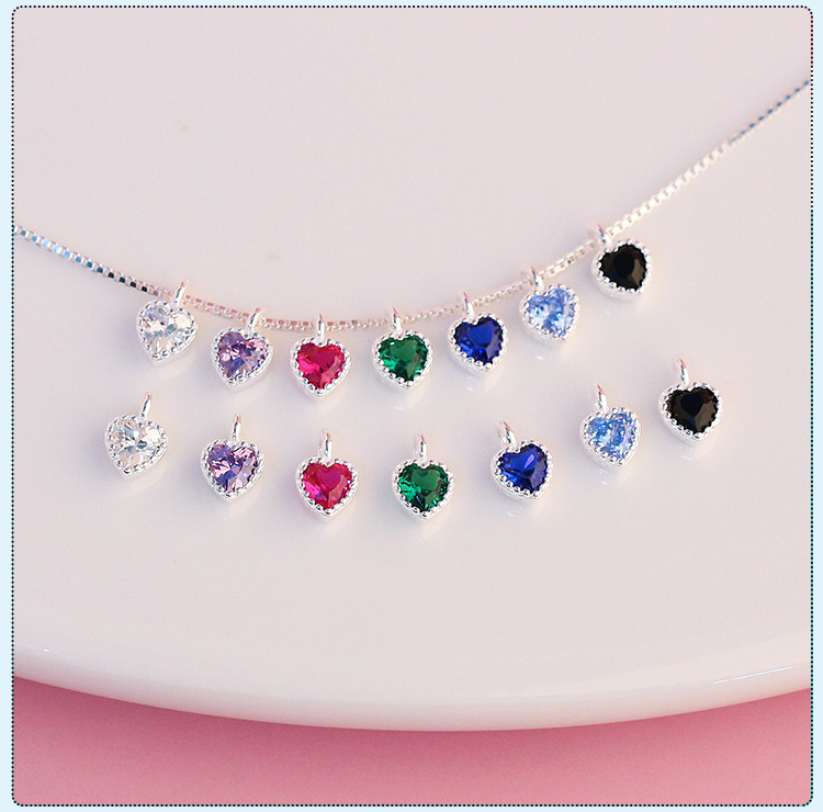1g Weight Pendant Jewelry Making Type 5.9*3.8mm Jewelry Making Size Zircon Inlay Material DIY Jewelry Accessories Classification 1 Piece 5.9*3.8mm 925 Sterling Silver Zircon Heart Shape Pendant