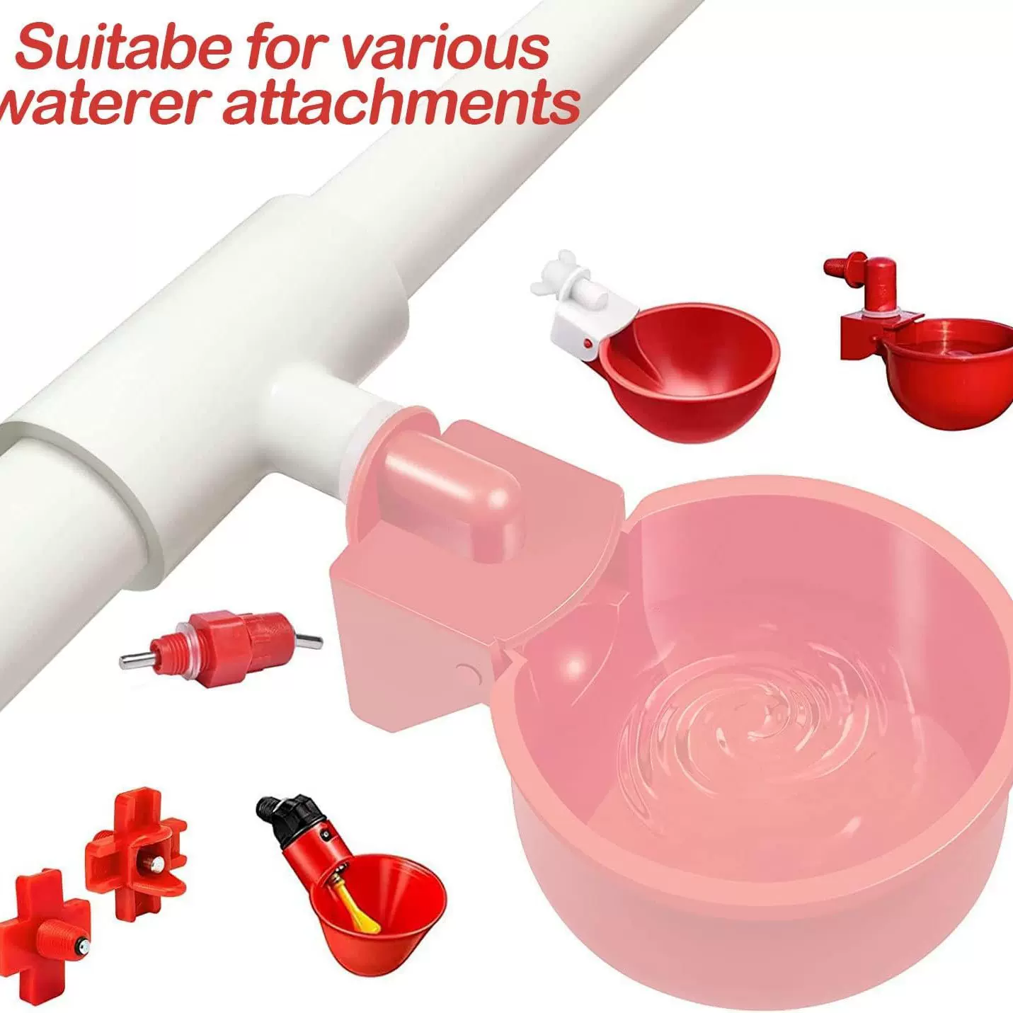 全自动鸡用饮水器PVC加厚三通管养鸡设备三通鸡养殖自动饮水碗