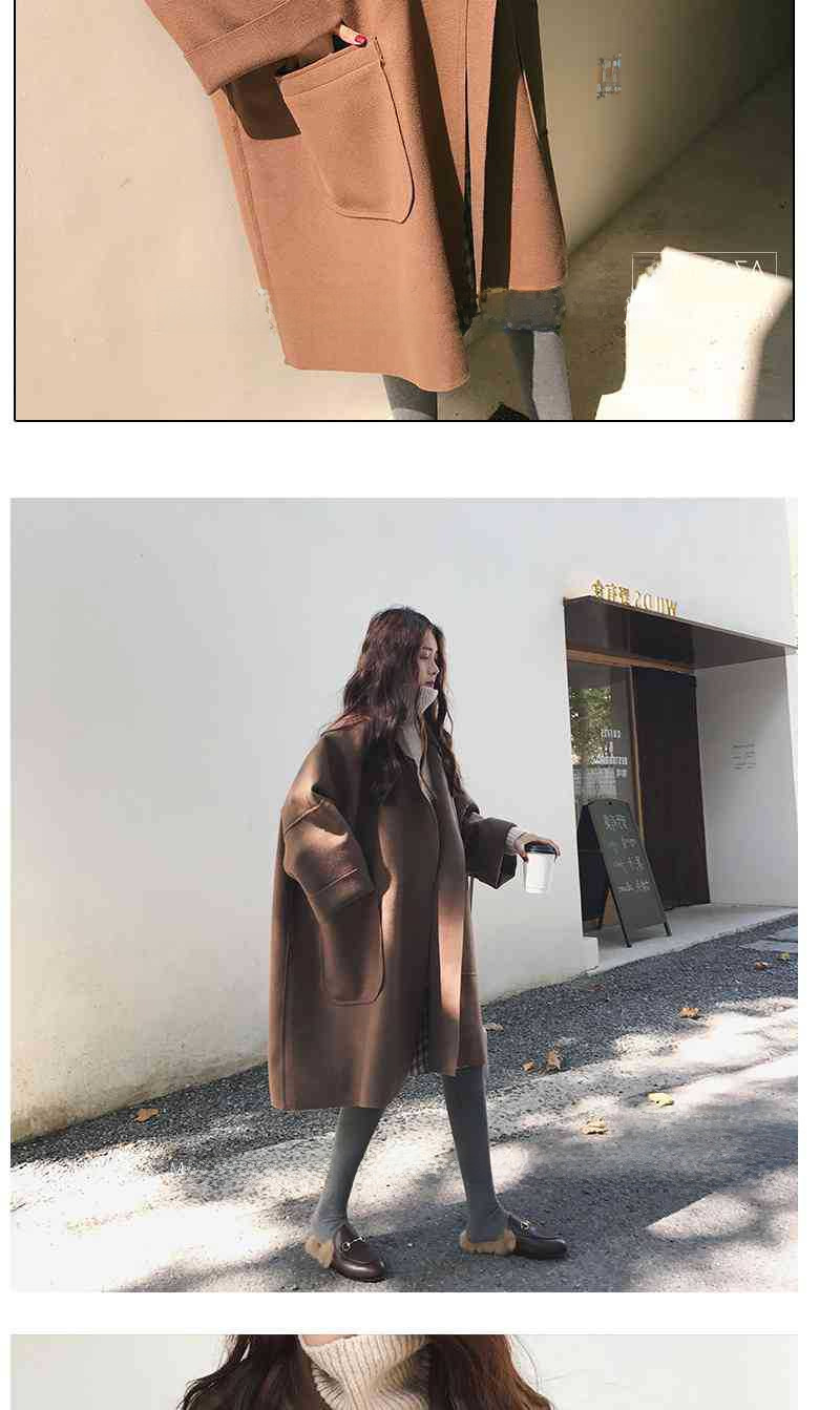 2021 Neue Herbst- und Winterjacke für Damen aus Wollstoff, Studentin im koreanischen Stil, mittellang, große Größe, lockerer Umhang, Hepburn-Mode_voghion.com