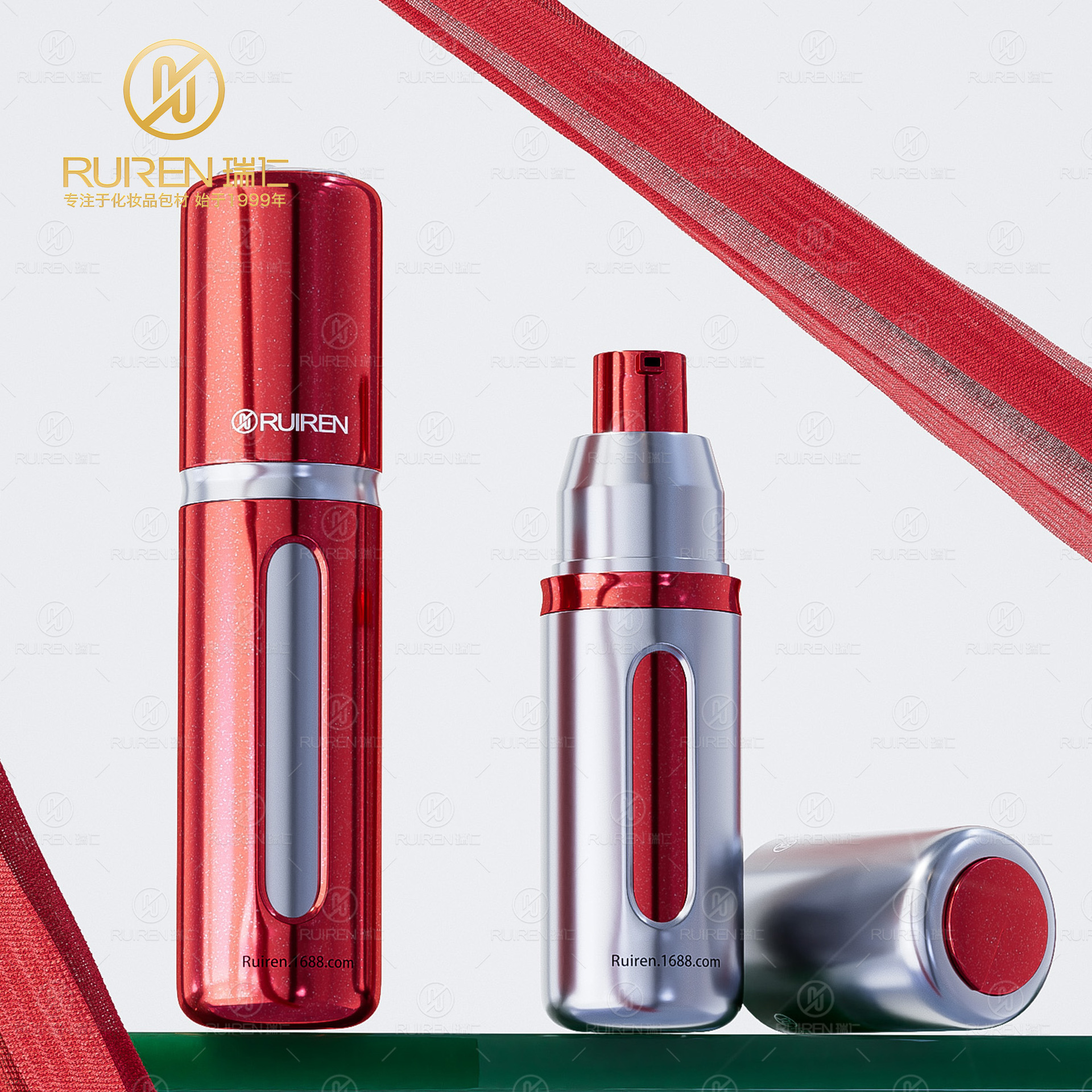 30ml 收腰精华液瓶 开窗镂空按压分装便捷喷雾瓶 化妆品乳液空瓶