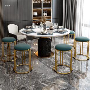Simple Stool Household Living Room Thickened High Stool Stacked Simple Dining Table Round Stool Internet Popular Fashionable Light Luxury Steel Reinforced Moon