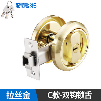ステンレス隠し埋め込み式ドアロック黒色厚手トイレ隠しドア丸型ファスナーロック暗取っ手ロック|undefined