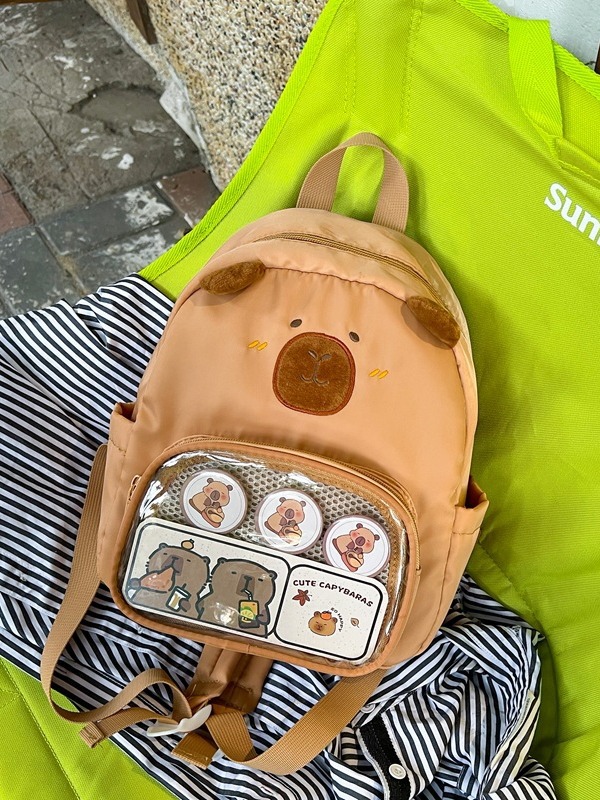 Mochila Transparente de Capibara de Lona, Transpirable y Resistente al Desgaste, para Uso Diario image 5