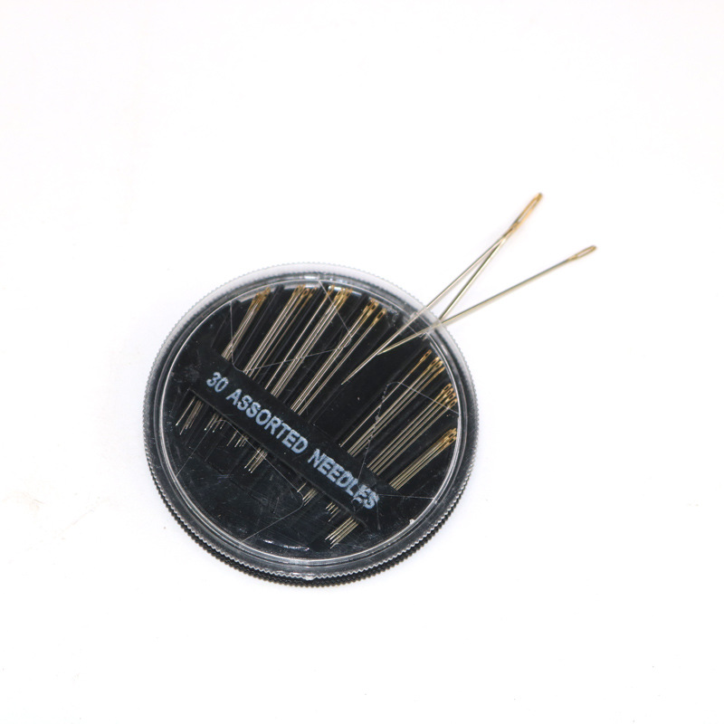 30 oro cola negro aguja placa disco oro cola aguja hogar mano costura aguja máquina de coser aguja traje al por mayor