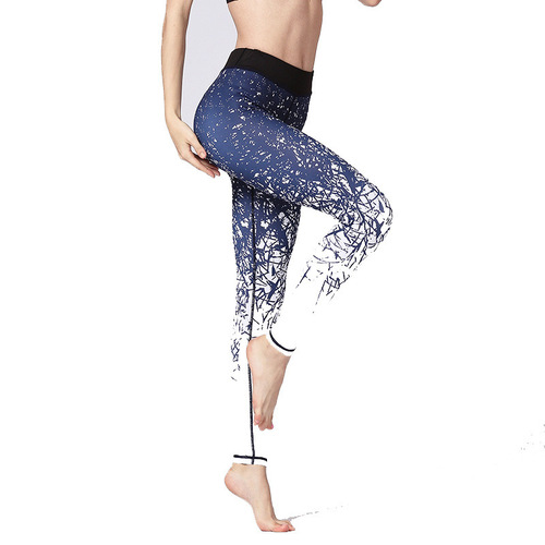 Japan station's new printed yoga pants women's high-waist tight dance fitness pants quick-drying sports fitness yoga clothes