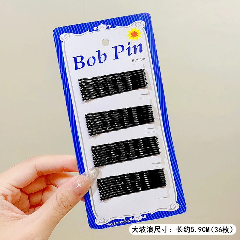 Hair Grip Clips, Black Base, Simple Elegant Design, Multiple Pack Sizes (50–200 pcs)
