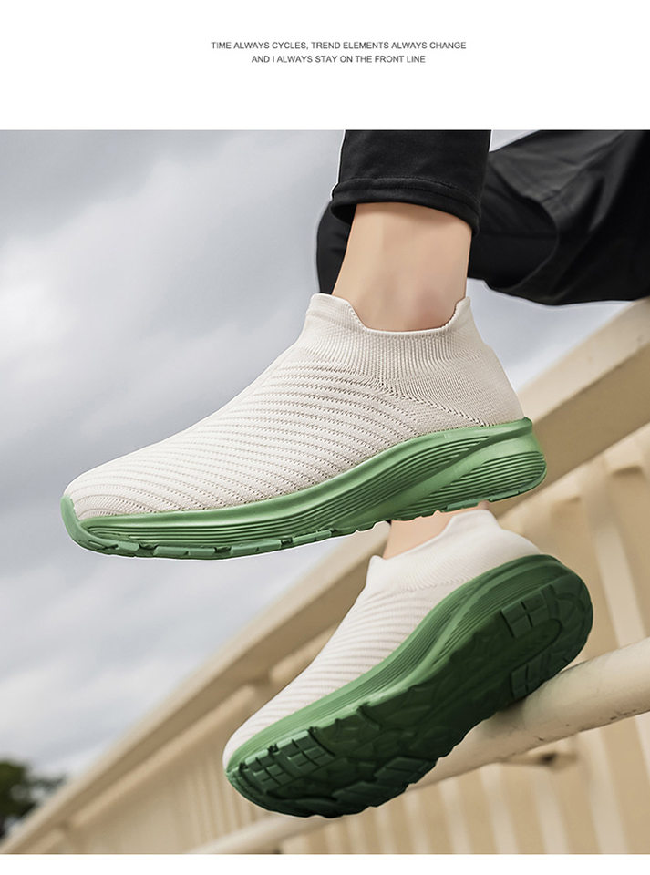 Giày lười vải dệt lưới unisex xỏ chân đế mềm nhẹ cỡ lớn, gót 3-5 cm — A 81m màu, A81 màu xám, A81 màu đen chi tiết 19