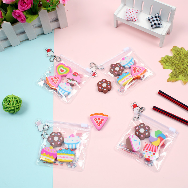 Creativo de dibujos animados simulación postre lindo borrador estudiante suministros escolares borrador jardín de infantes pequeño regalo al por mayor