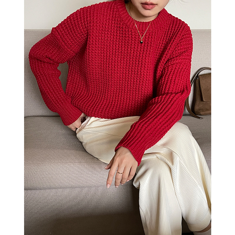 M FIVE Wan Wei Thirteen Autumn and winter new pattern Korean Edition Lazy Easy Coarse needle thickening keep warm wool sweater
