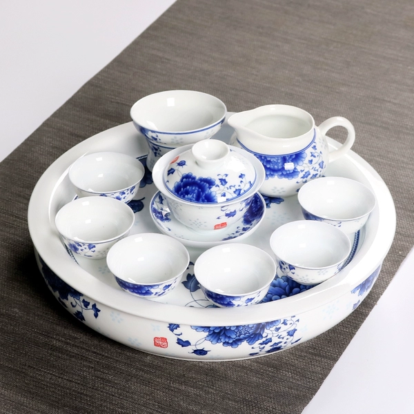Linglong Peony 11-piece covered bowl 12 inches