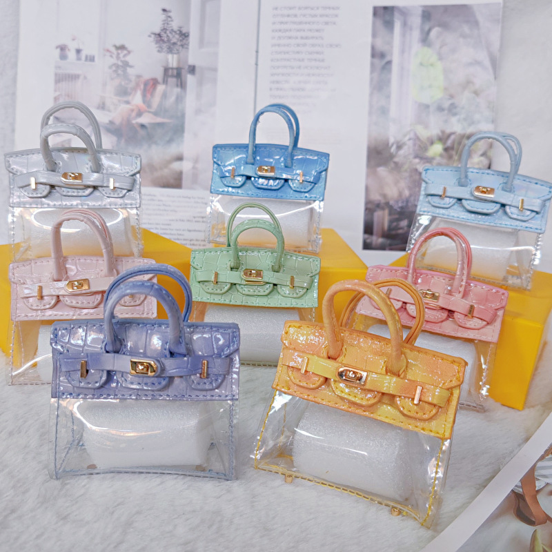 인터넷 연예인 미니 백금 가방 투명 자동차 키 펜던트 절묘한 여성용 소형 동전 지갑 자동차 미니 가방