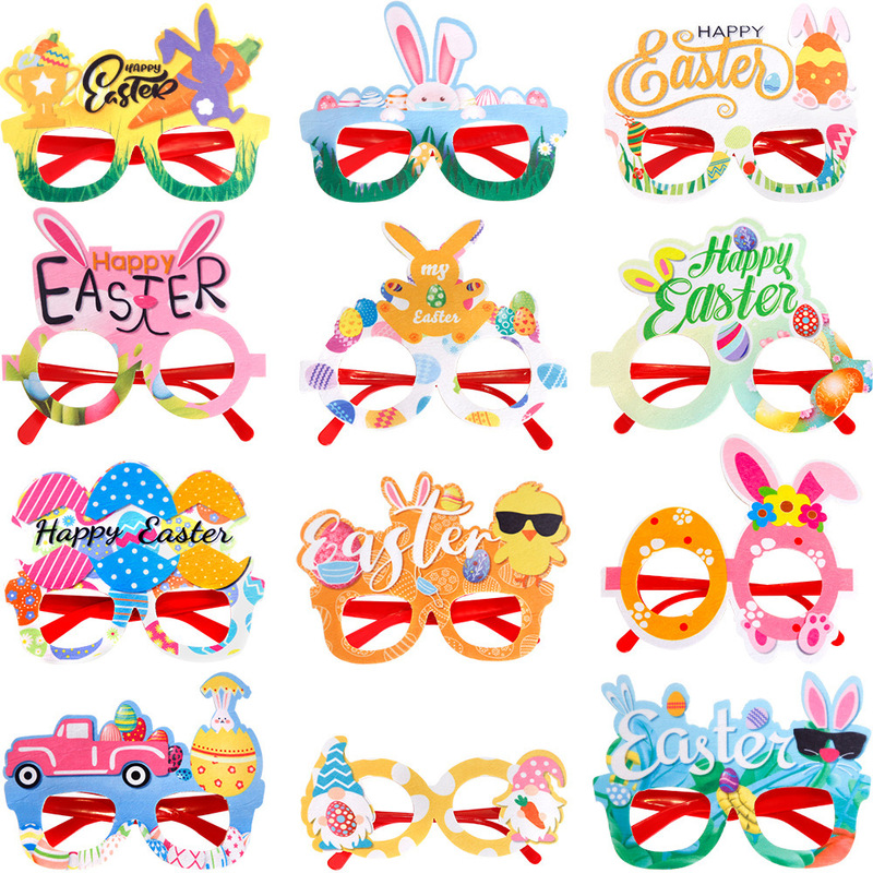 Easter Glasses Holiday Party Party Decorations Photo Props Cartoon Rabbit Carrot Glasses Frame