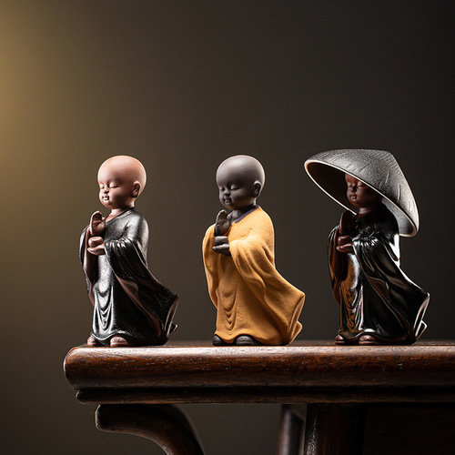 Creative dual-purpose little monk purple sand tea pet ornaments personalized tea set tea filter boutique tea table tea play tea ceremony accessories
