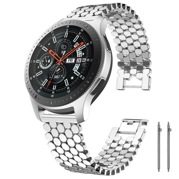 22mm correa de metal de escala de pez para Samsung Galaxy / Huawei GT2 / 3 Pro correa de acero inoxidable desmontable