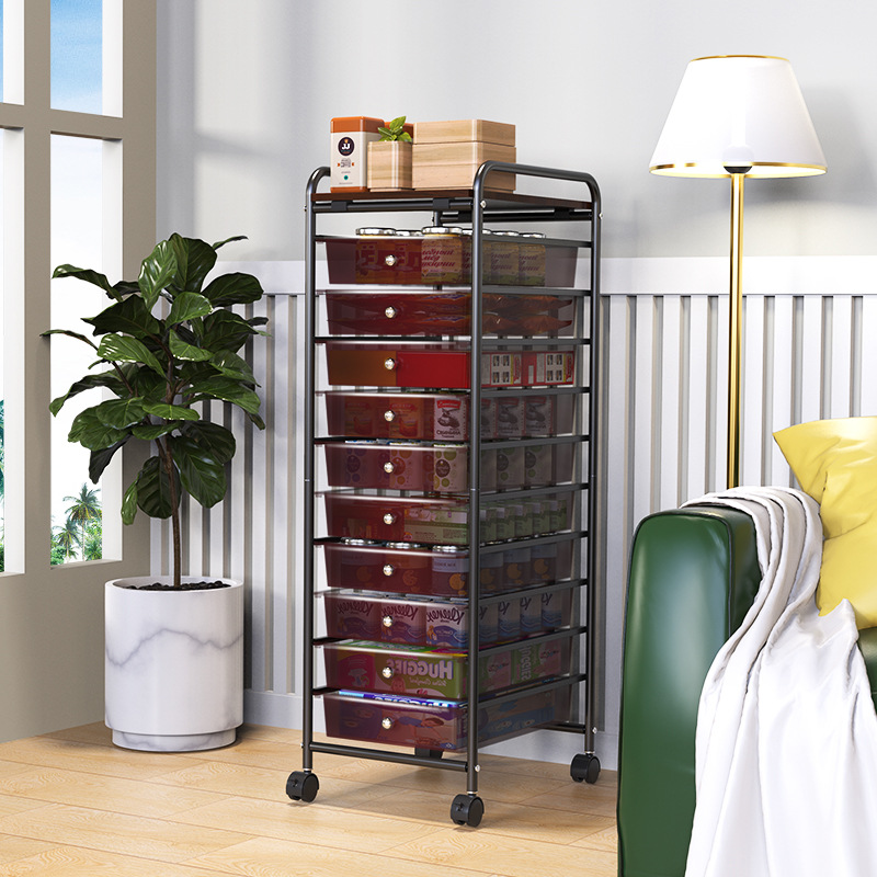 厂家直销夹缝置物架厨房收纳多功能落地可移动多层抽屉式整理架子