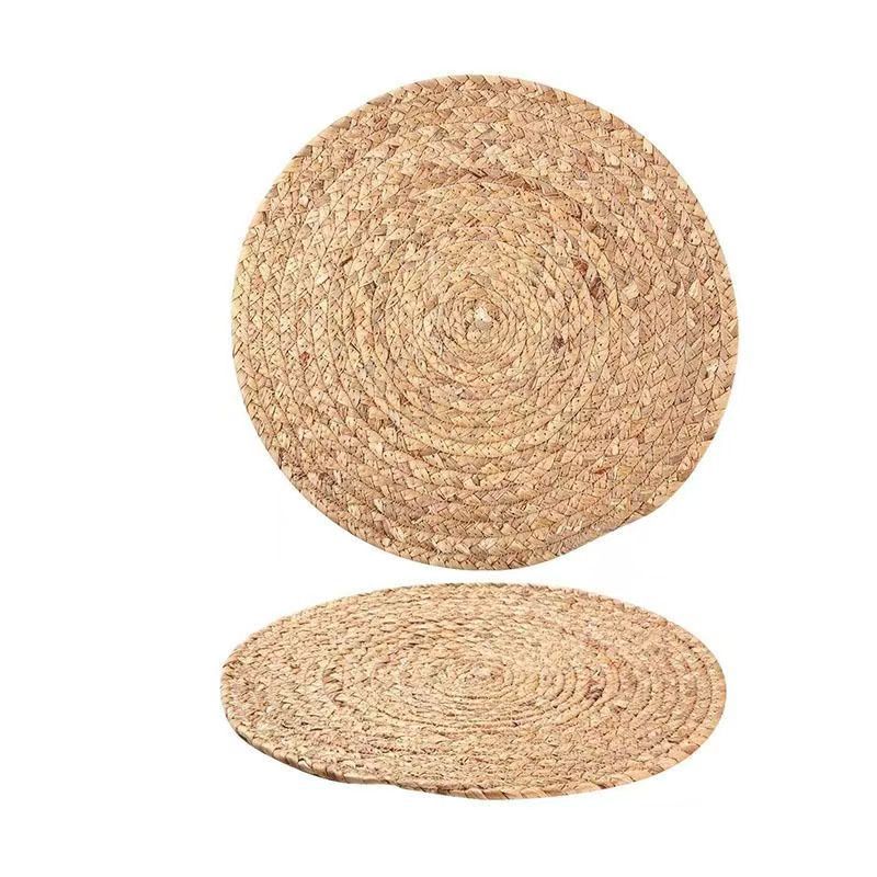 Cucurbita grasa almohadilla de mesa redonda almohadilla de aislamiento térmico almohadilla de taza trenzada de paja nórdica en el lugar de cocina de arroz de mortero a mano almohadilla de mesa a prueba de quemaduras image 6