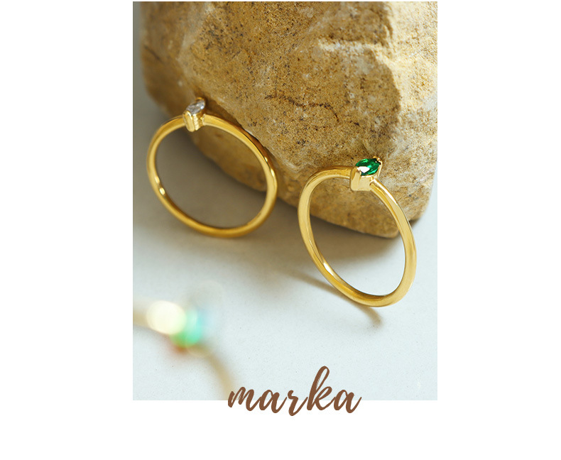 Fashion Geometric Titanium Steel Plating Zircon Rings 1 Piece