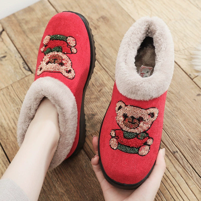 Зимняя домашняя женская хлопчатобумажная обувь и старая пекинская тканевая обувь женская повседневная бархатная утолщая теплая женская хлопчатобумажная обувь оптом