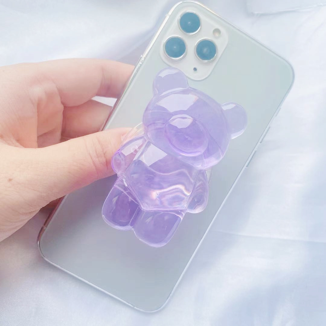 Cartoon Translucent Mobile Phone \dripping Cute Bear Air Bag Bracket display picture 3