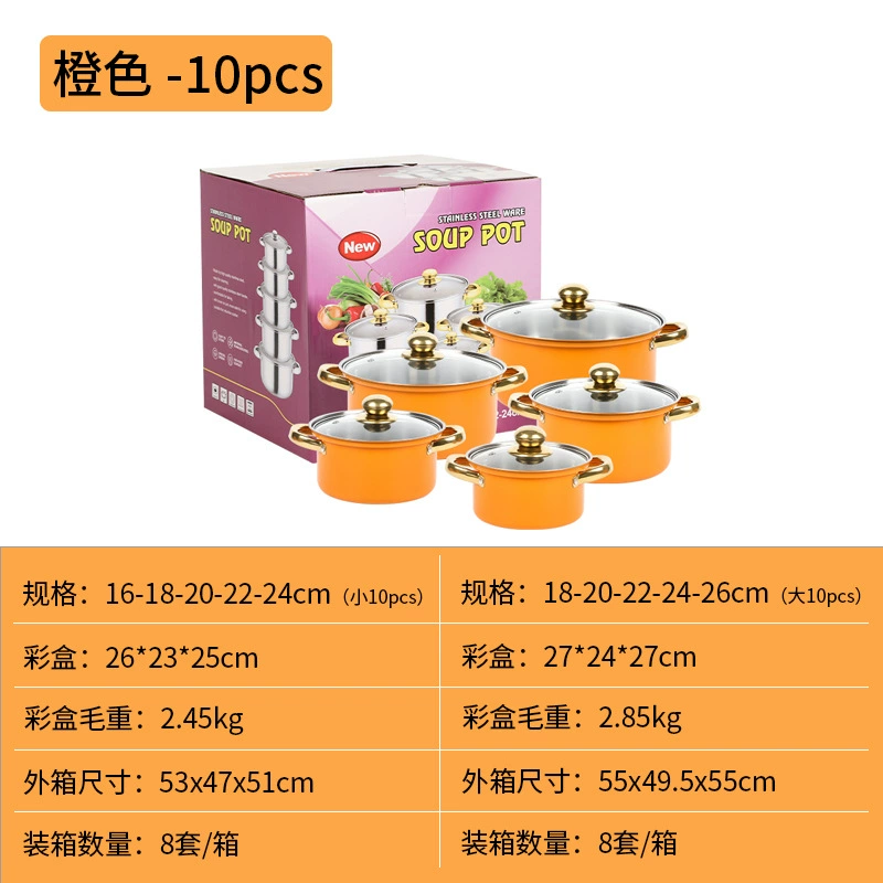 (Cross-border trading), golden electromagnetic universal set stainless steel, 10 pieces