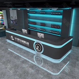 Billiard Hall Bar Industrial Style E-Sports Hotel Internet Cafe Club Front Desk Gym Chess and Card Room Billiards Reception Desk