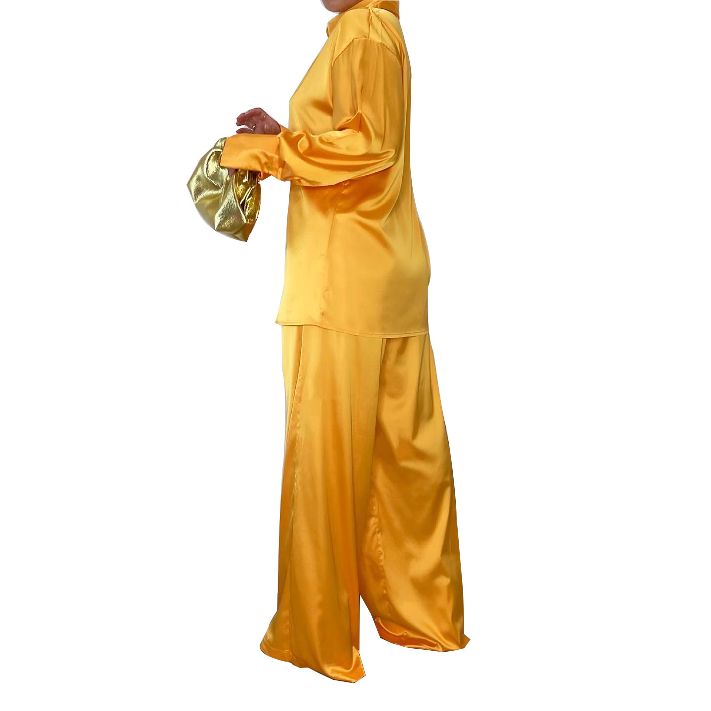 Turndown Neckline Comfort Function Daily Women'S Casual Solid Color Polyester Patchwork Pant Co-ord Set Pants Sets