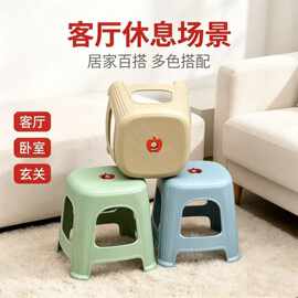 塑料凳子可叠放成人餐桌凳防滑耐磨家用方凳批发可印logoPP材质
