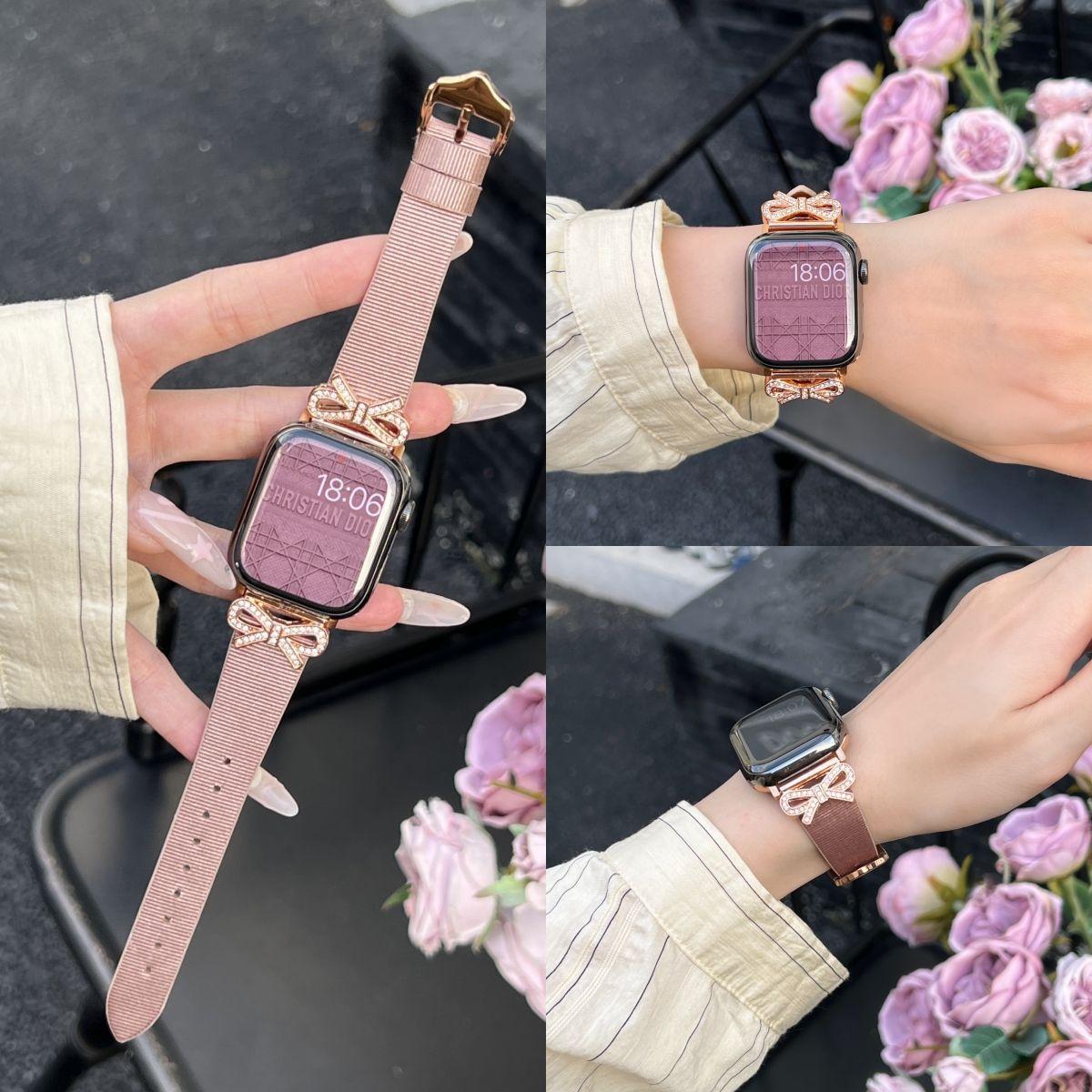 Adecuado para Apple Watch Correa applewatch678 de las mujeres se reloj Correa S8 nuevo avanzado metal cuero